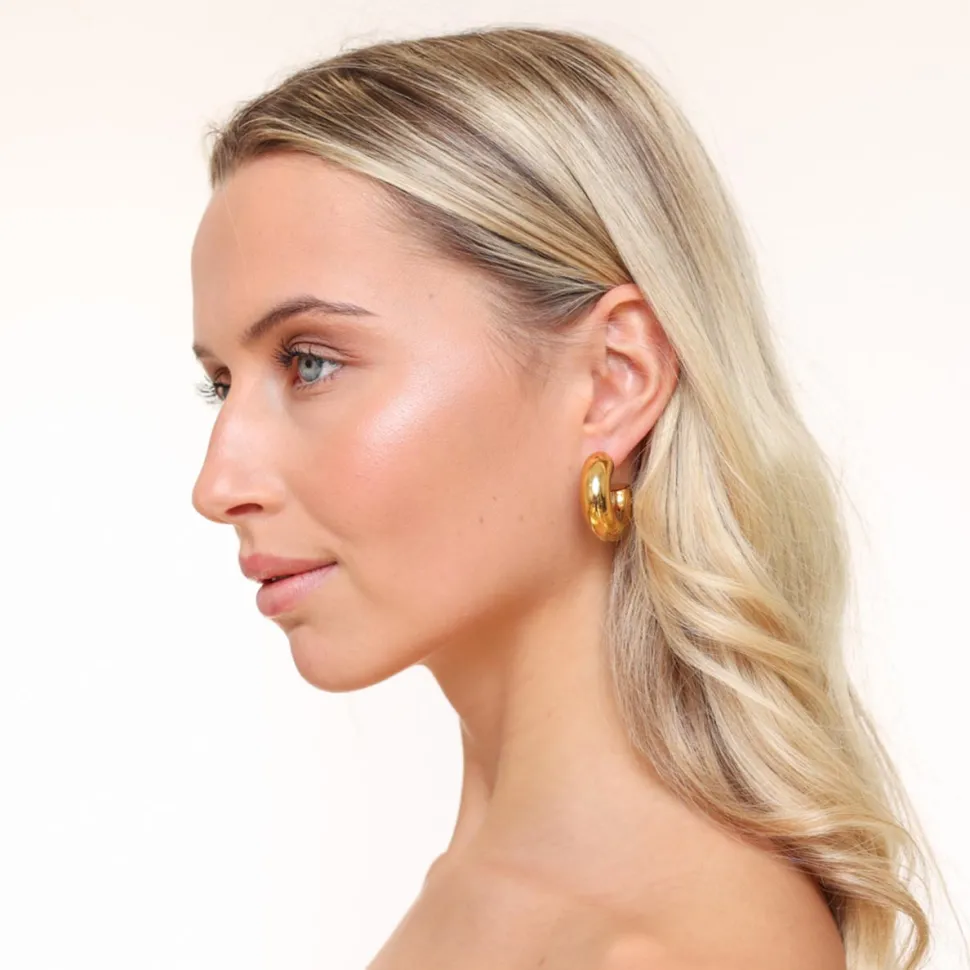 Olivia & Kate Golden Wide Open-Earrings Clearance