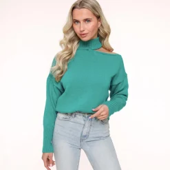 Olivia & Kate Green Choker-Sweater Best Sale