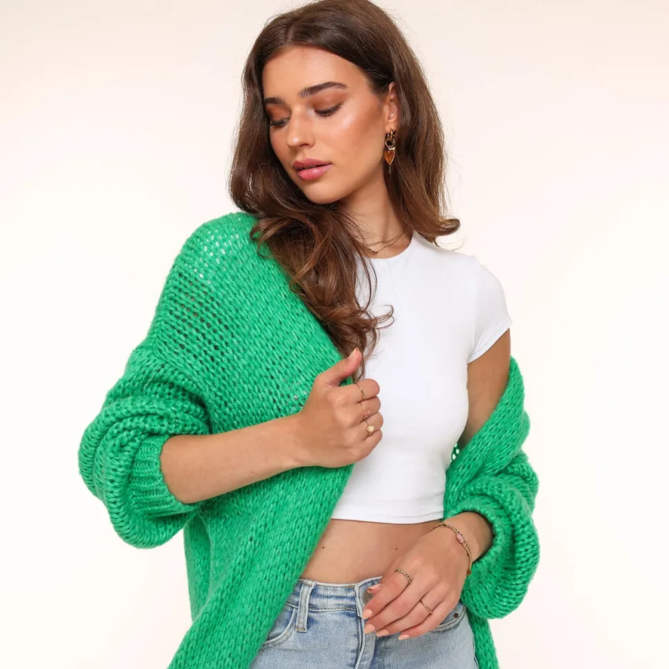 Olivia & Kate Green Woolen Yasmine-Cardigan Sale