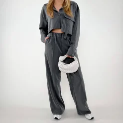 Olivia & Kate Grey Basic Cropped-Set Shop