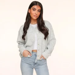 Olivia & Kate Grey Basic Knitted-Cardigan Store