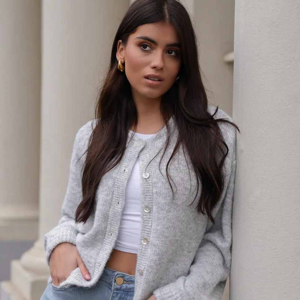 Olivia & Kate Grey Basic Knitted-Cardigan Store