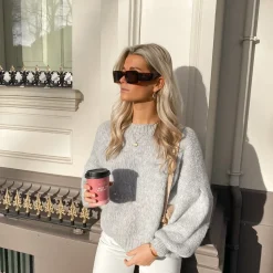 Olivia & Kate Grey Wool Knitted-Sweater Best Sale