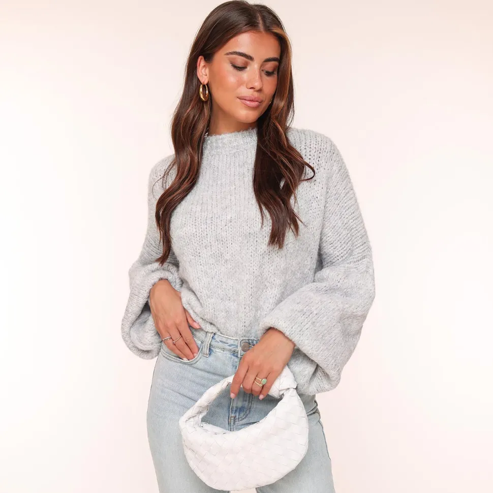 Olivia & Kate Grey Wool Knitted-Sweater Best Sale