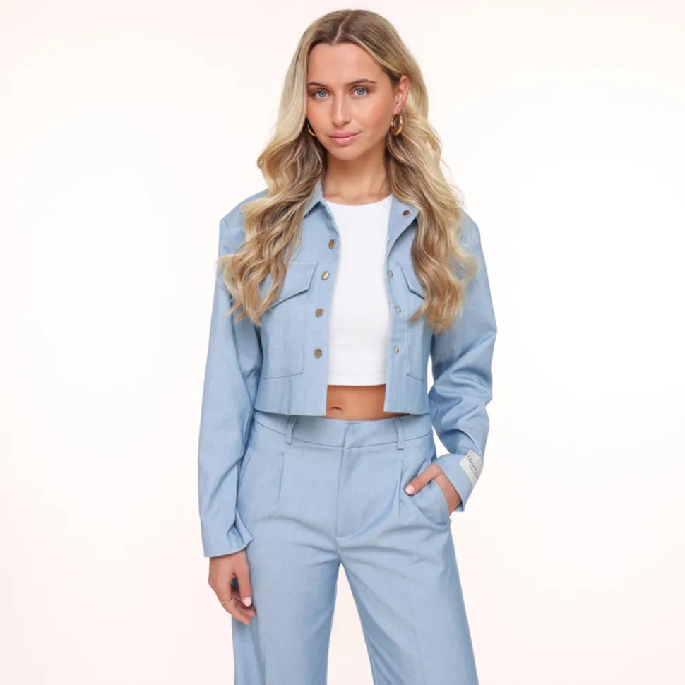 Olivia & Kate Jeans Blue Studio Cropped-Jacket Cheap