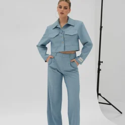 Olivia & Kate Jeans Blue Studio Cropped-Jacket Cheap