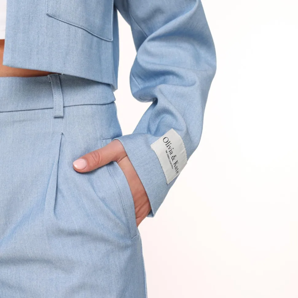 Olivia & Kate Jeans Blue Studio Cropped-Jacket Cheap