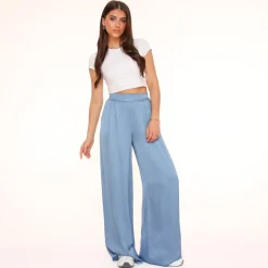 Olivia & Kate Jeans Blue Tall Satin-Pants Cheap