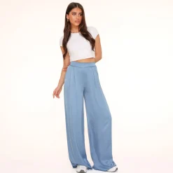 Olivia & Kate Jeans Blue Tall Satin-Pants Cheap