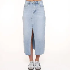 Olivia & Kate Light Blue Denim Split-Skirt Best