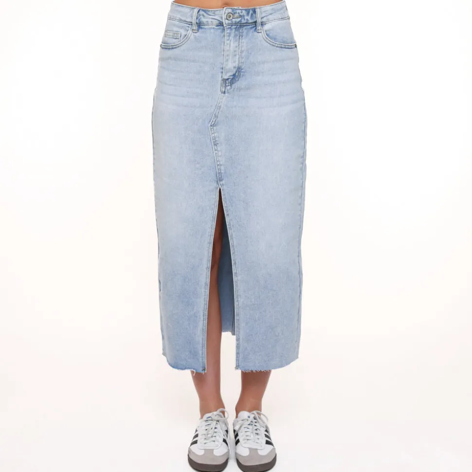 Olivia & Kate Light Blue Denim Split-Skirt Best