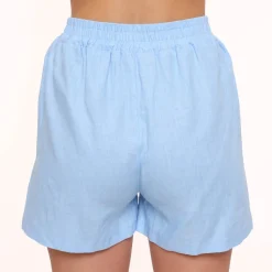 Olivia & Kate Light Blue Linen-Short Discount