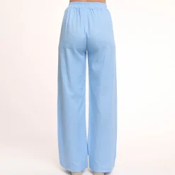 Olivia & Kate Light Blue Tall Linen-Pants Hot