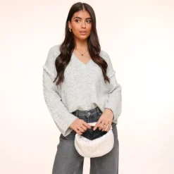 Olivia & Kate Light Grey Detailed Seams-Cardigan New