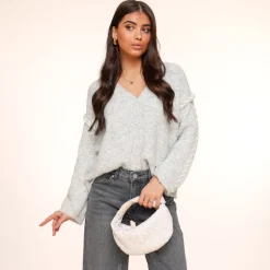 Olivia & Kate Light Grey Detailed Seams-Cardigan New