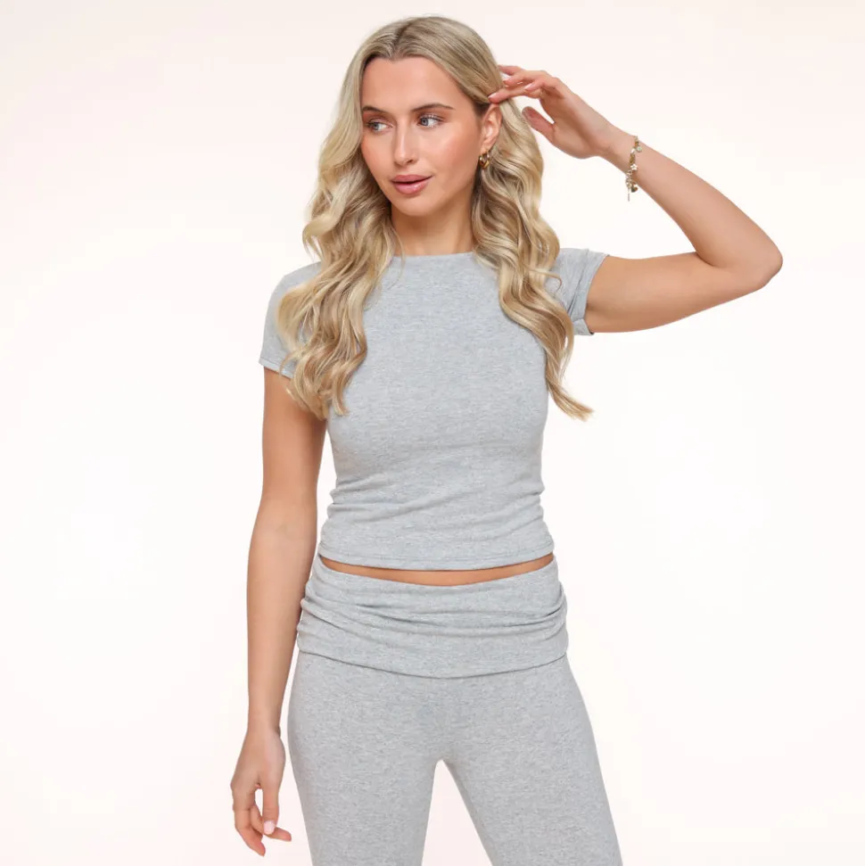 Olivia & Kate Light Grey Jogging Ss Petite-Top Discount
