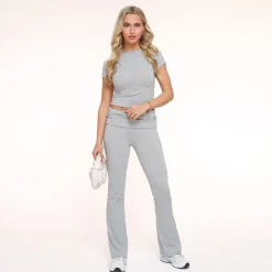 Olivia & Kate Light Grey Turned Edge Petite-Trouser Outlet