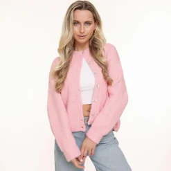 Olivia & Kate Light Pink Basic Knitted-Cardigan Best Sale