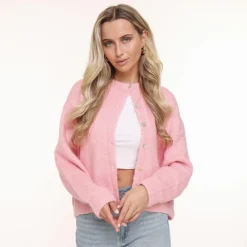 Olivia & Kate Light Pink Basic Knitted-Cardigan Best Sale