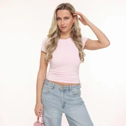 Olivia & Kate Light Pink Basic Ss-Top Online