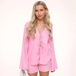 Olivia & Kate Light Pink Linen-Short Sale
