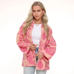 Olivia & Kate Light Pink Printed Ls-Jacket Best