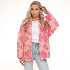 Olivia & Kate Light Pink Printed Ls-Jacket Best