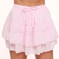Olivia & Kate Light Pink Ruffle Details-Skort Fashion