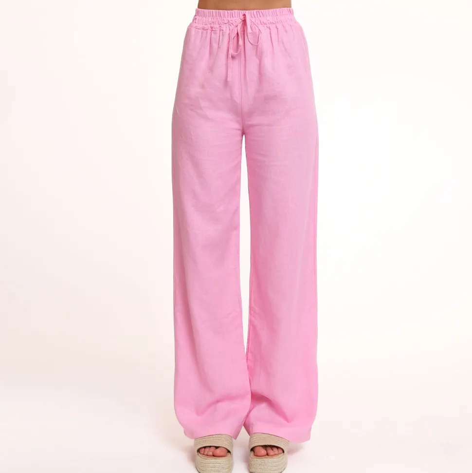 Olivia & Kate Light Pink Tall Linen-Pants New
