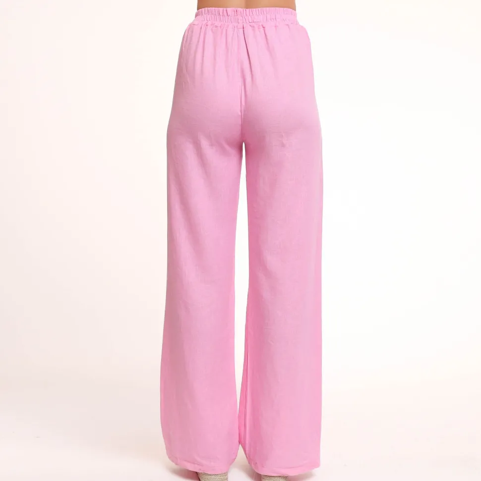 Olivia & Kate Light Pink Tall Linen-Pants New