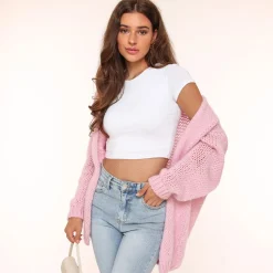Olivia & Kate Light Pink Woolen Yasmine-Cardigan Shop