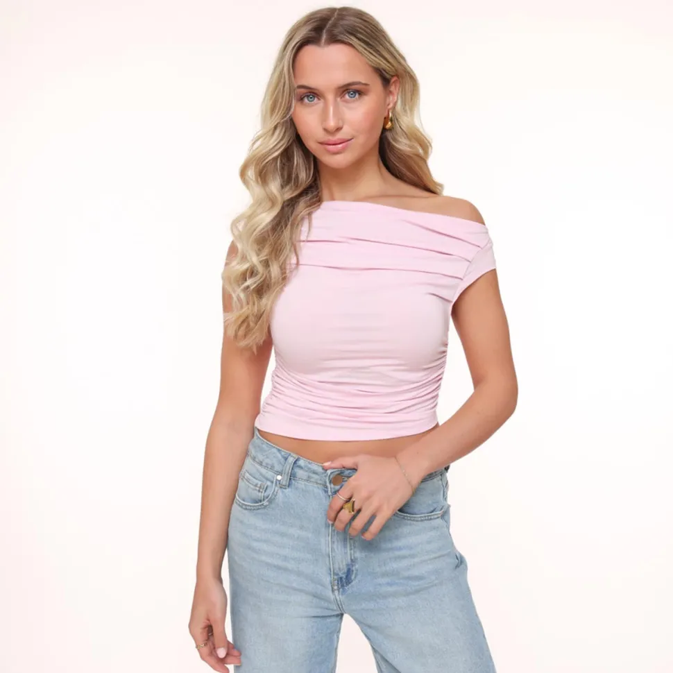 Olivia & Kate Lightpink Draped Ss-Top New