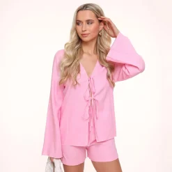 Olivia & Kate Lightpink Linen-Cardigan Flash Sale