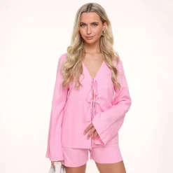 Olivia & Kate Lightpink Linen-Cardigan Flash Sale