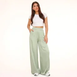 Olivia & Kate Mintgreen Tall Satin-Pants New