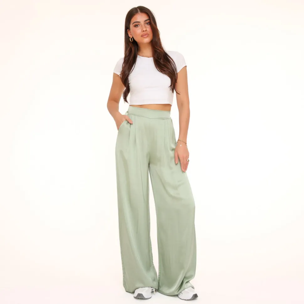 Olivia & Kate Mintgreen Tall Satin-Pants New