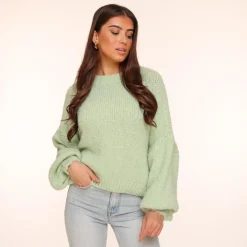 Olivia & Kate Mintgroene Wool Knitted-Sweater Hot