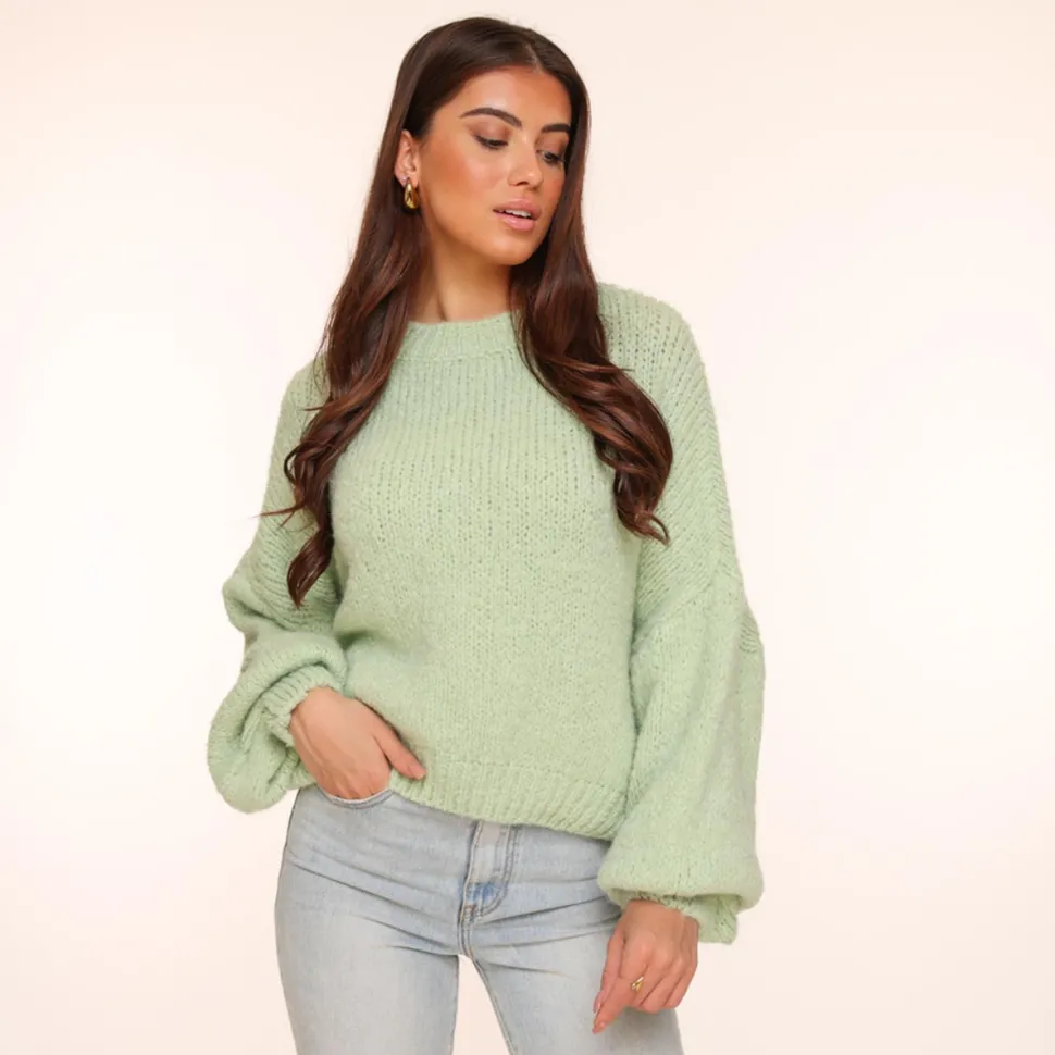 Olivia & Kate Mintgroene Wool Knitted-Sweater Hot