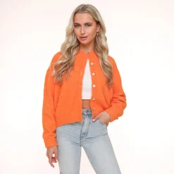 Olivia & Kate Orange Basic Knitted-Cardigan Shop