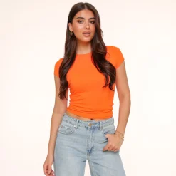 Olivia & Kate Orange Basic Ss-Top Best Sale