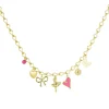 Olivia & Kate Pink Details Round Chain-Necklace Flash Sale