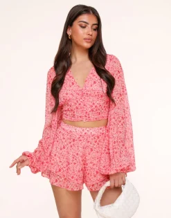 Olivia & Kate Pink Flowers Ruffel-Skort Shop