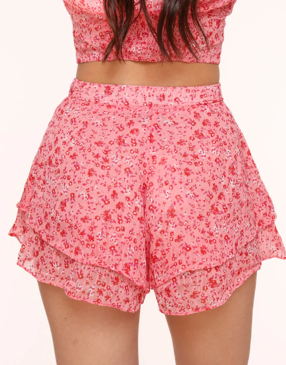 Olivia & Kate Pink Flowers Ruffel-Skort Shop