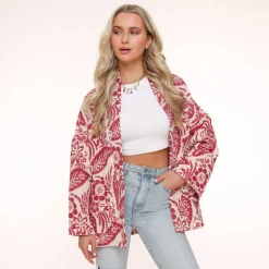 Olivia & Kate Red Printed Ls-Jacket Outlet
