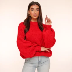 Olivia & Kate Red Wool Knitted-Sweater Discount
