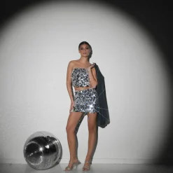 Olivia & Kate Silver Open Glitter-Heels Hot