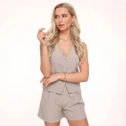 Olivia & Kate Taupe Basic-Gilet Fashion