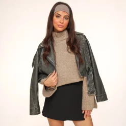 Olivia & Kate Taupe Knitted Oversized-Sweater Fashion
