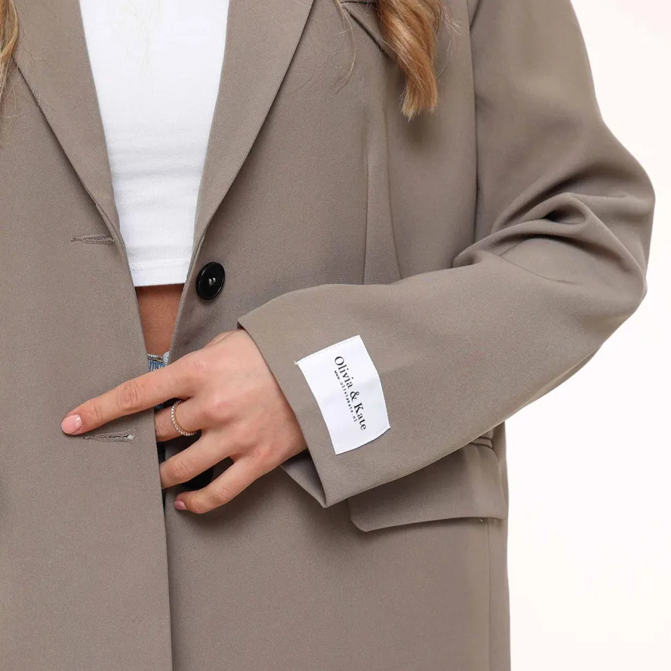 Olivia & Kate Taupe Studio Basic-Blazer Discount