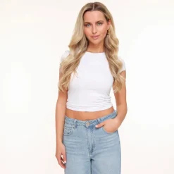 Olivia & Kate White Basic Ss-Top Clearance